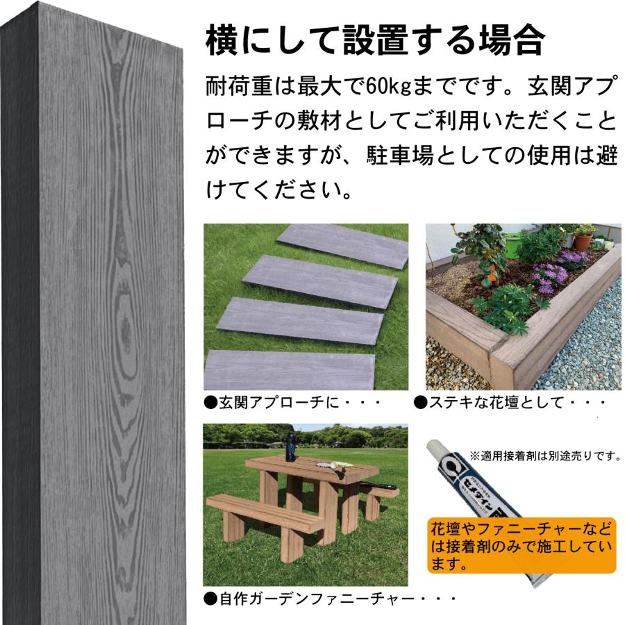 枕木 人工木製 120cm 1本 ナチュラル アイウッド枕木 木目シボ加工