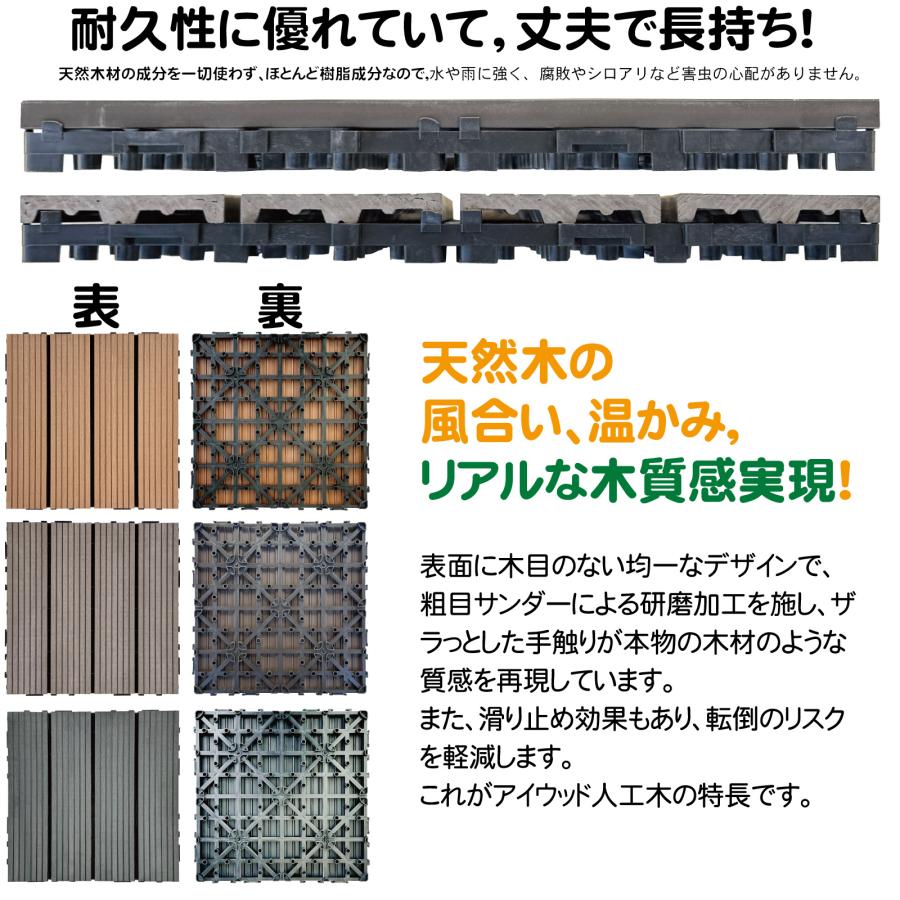 igarden（アイガーデン） ウッドパネル ウッドタイル 30x30cm 10枚 