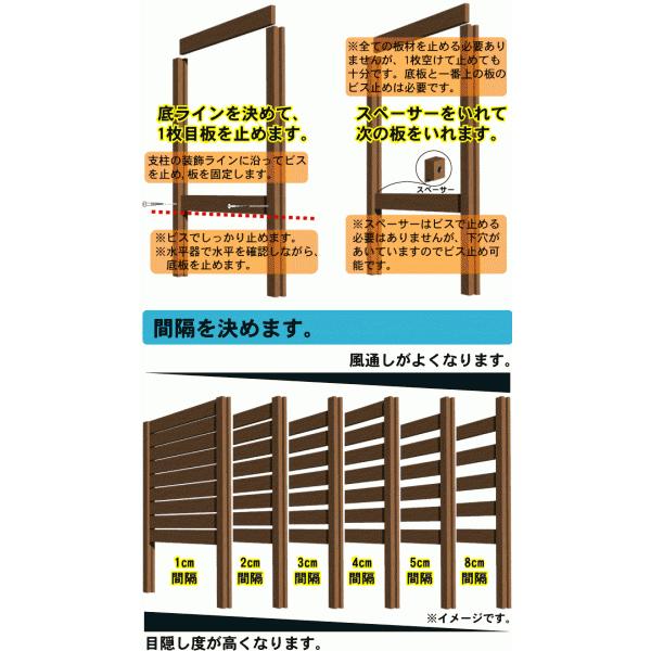 アイウッドボーダーフェンス柱材　1790mm×60mm角　エの字　igardenオリジナル|　人工木　樹脂　DIY　部材　ビスOK　ノコギリOK｜igarden｜04