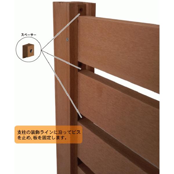 igarden アイウッドボーダーフェンス柱材 1790mm×60mm角 エの字 igarden アイウッドボーダーフェンス柱材 1790mm×60mm角 エの字