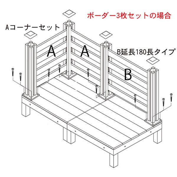 ウッドデッキ　人工木製　[13点セット]　ダークブラウン■　3e6d4bddb　ボーダータイプ　R90D　A90D　BDD ウッドデッキ diy 人工木 置くだけ｜igarden｜13