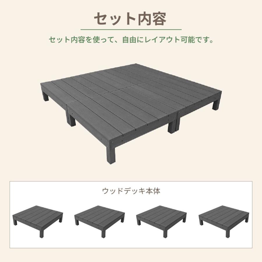 igarden（アイガーデン） ウッドデッキ 人工木 1.0坪 4点セット