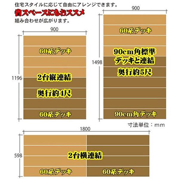 ウッドデッキ60系　人工木製　約1.1平米　[3点セット]　ナチュラル◯　60-2d1s598n　アイウッドデッキ60系　A60N ウッドデッキ 樹脂｜igarden｜10