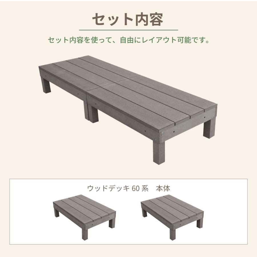 igarden（アイガーデン） ウッドデッキ 人工木 60系 2点セット ダーク