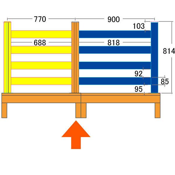 ウッドデッキ　人工木製　1.0坪　[8点セット]　ナチュラル◯　4d3bd1sn　ボーダータイプ　A90N　BDN ウッドデッキ diy 人工木 置くだけ｜igarden｜15