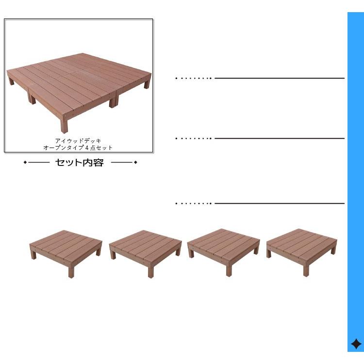 ウッドデッキ　人工木製　1.0坪　[4点セット]　ナチュラル◯　4dn　A90N ウッドデッキ diy 人工木 置くだけ｜igarden｜02