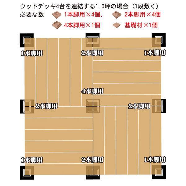 igarden（アイガーデン） ウッドデッキ 土台 4本脚用 ナチュラル アイ