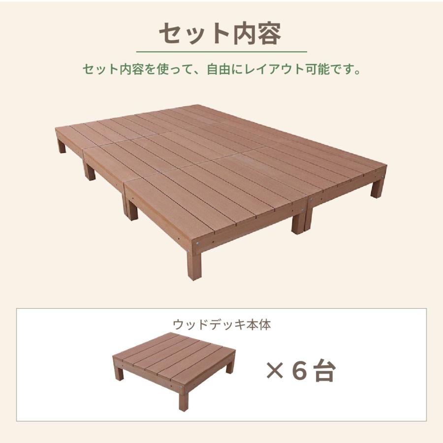 値下げ可能　ウッドデッキ6個セット ウッドデッキ 人工木 樹脂製 フェンス 6点セット : エクステリア