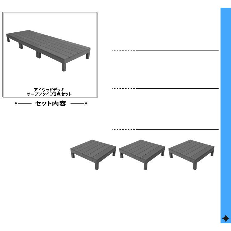 ウッドデッキ　人工木製　0.75坪　[3点セット]　ブラック◆　3dbk　A90B ウッドデッキ diy 人工木 置くだけ｜igarden｜02