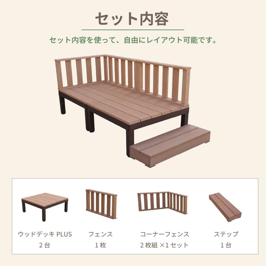 igarden（アイガーデン） ウッドデッキPLUS 0.5坪 6点セット 