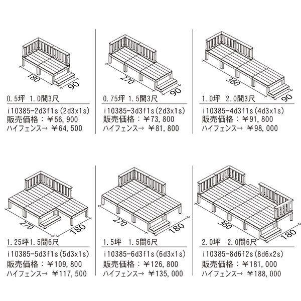 ウッドデッキPLUS　人工木＋アルミ製　0.5坪　[2点セット]　ナチュラル◯ P-2dn P90N diy ウッドデッキ 人工木 樹脂 置くだけ｜igarden｜10