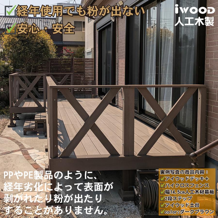 5/8〜発送 ウッドデッキPLUS 1.0坪 5点セット ブラック デッキ本体4点 ステップ1点 人工木床板 アルミ合金ボディ高さ4cm調節可能 色あせない 腐らない_5