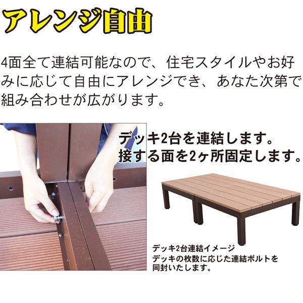 ウッドデッキPLUS　人工木＋アルミ製　1.25坪　[9点セット]　ナチュラル◯　P-5d3h1sPn　ハイタイプ　P90N　3HN ウッドデッキ diy 人工木 置くだけ デッキ、ウッドデッキ