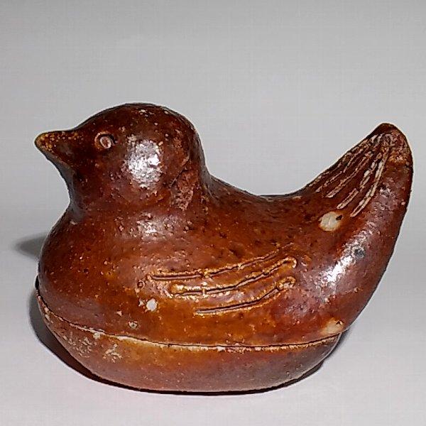 伊賀香合 水鳥 新歓嗣 A-564 伊賀焼作品の画像
