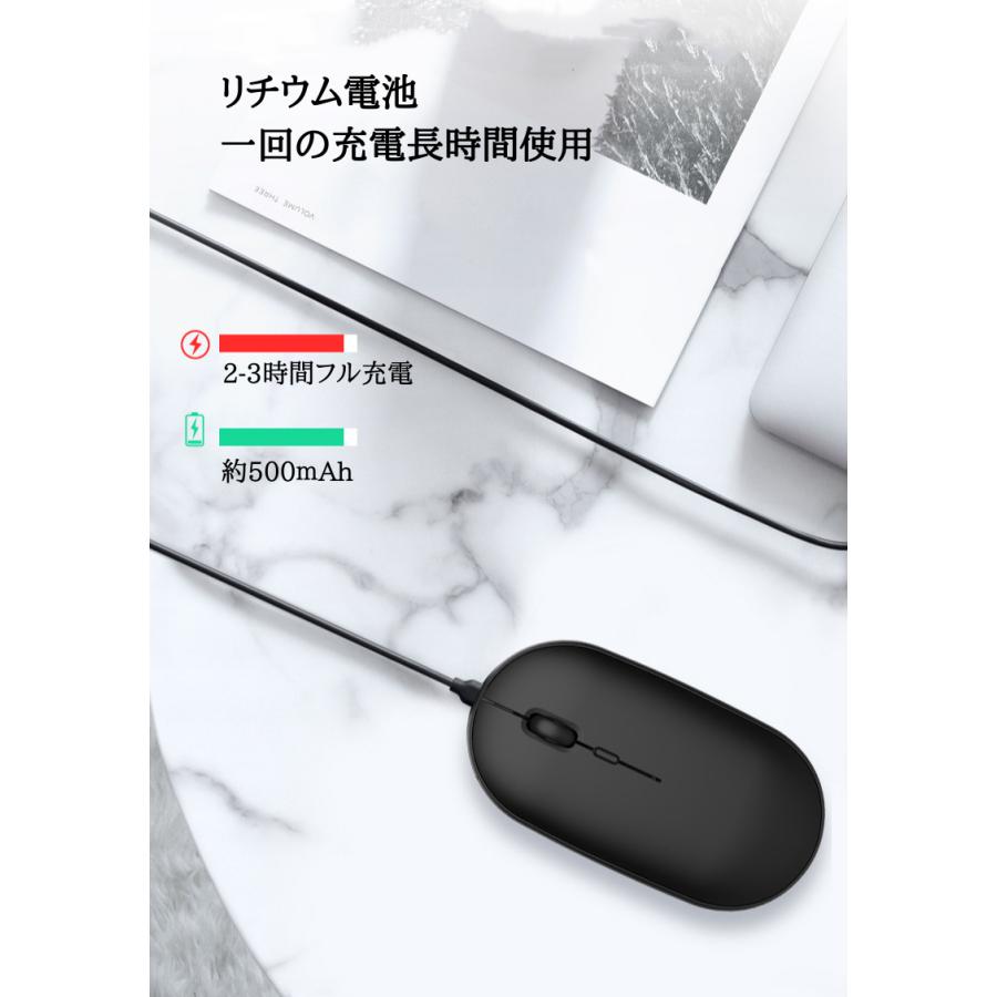ワイヤレスマウス 無線2.4GHz Sl int薄型 静音 4ボタン プレゼン モード機能付 ポーチ付 Windows Mac 対応｜igenso｜05