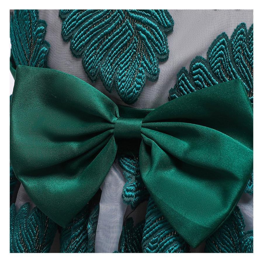 ドレス 子供 素敵な子供ドレス 葉の刺繍 ピアノ発表会 プリント ドレス 女の子 ワンピース 演出 リボン 可愛い F8013 二丁目商店 通販 Yahoo ショッピング