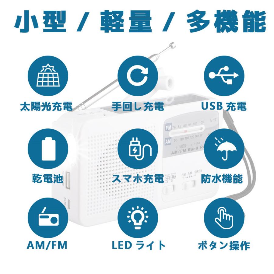 ポータブルラジオ FM/AM/対応 防災ラジオ スマートフォンに充電可能 手回し充電/太陽光充電対応 自然災害に備え｜igenso｜03