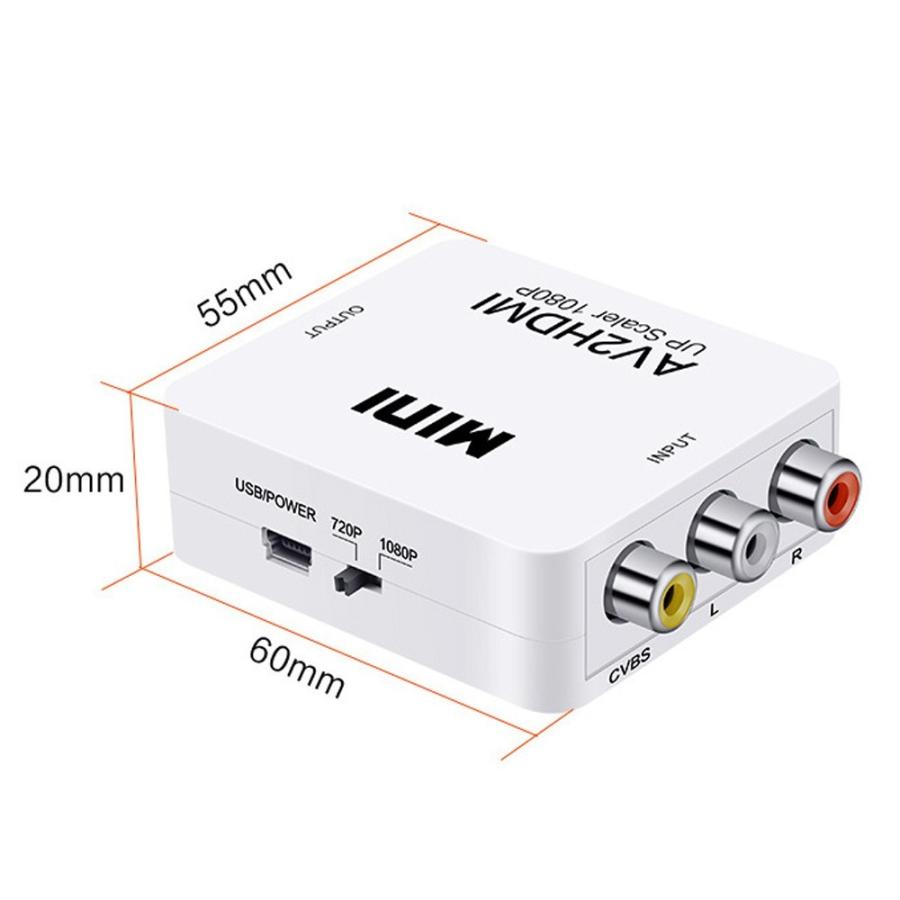 与え RCA入力→HDMI出力 AV to コンバーター コンポジット 変換 変換器 RCA 電源 変換アダプタ 出力 HDMI 2AV 分配器、切替器 与え RCA入力→HDMI出力 AV to コンバーター コンポジット 変換 変換器 RCA 電源 変換アダプタ 出力 HDMI 2AV 分配器、切替器