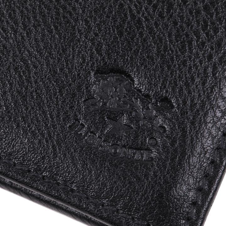 イルビゾンテ IL BISONTE 財布 二つ折り財布 本革 メンズ ブラック 