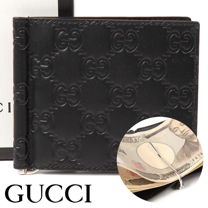 GGキャンバス グッチ 財布 二つ折り財布 クリップ付き グッチシマ 