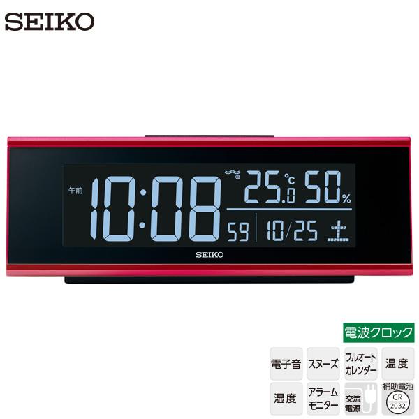 デジタル 電波 クロック DL307R C3 目覚まし 時計 LED 温度 湿度 カレンダー セイコー SEIKO お取り寄せ 正規品｜iget