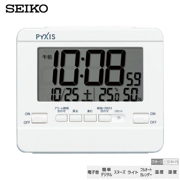 デジタル めざまし 時計 NR538W セイコー SEIKO 電子音 ライト スヌーズ カレンダー 温度 湿度 掛置兼用 クオーツ クロック お取り寄せ 正規品｜iget