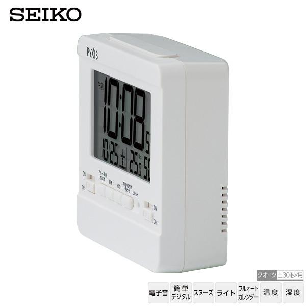 デジタル めざまし 時計 NR538W セイコー SEIKO 電子音 ライト スヌーズ カレンダー 温度 湿度 掛置兼用 クオーツ クロック お取り寄せ 正規品｜iget｜02