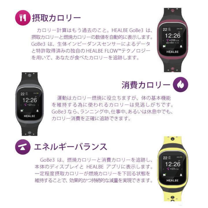 HEALBE スマートウォッチ HEALBE GoBe3 ゴービー3 イエロー HGB3-YW-BK