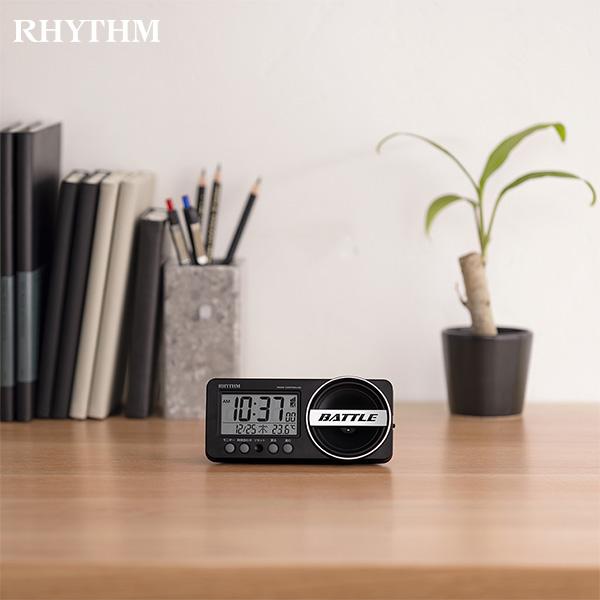 RHYTHM 大音量 デジタル めざまし 電波 時計 フィットウェーブバトル
