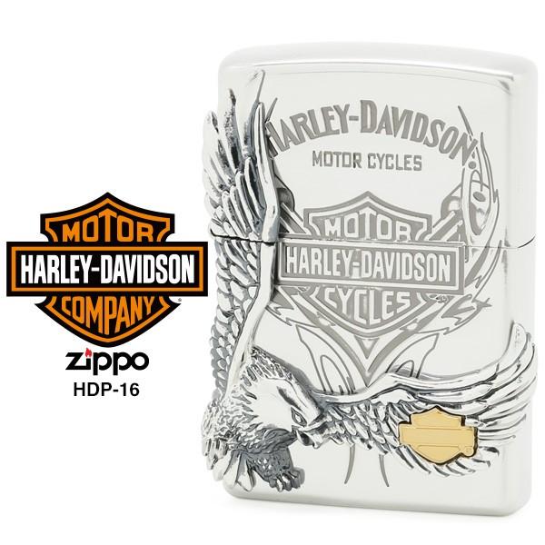 Zippo ハーレー ダビッドソン ジッポー ZIPPO Harley-Davidson HDP-16 シルバーイブシ 片面エッチング シルバーイブシメタル ライター お取り寄せ