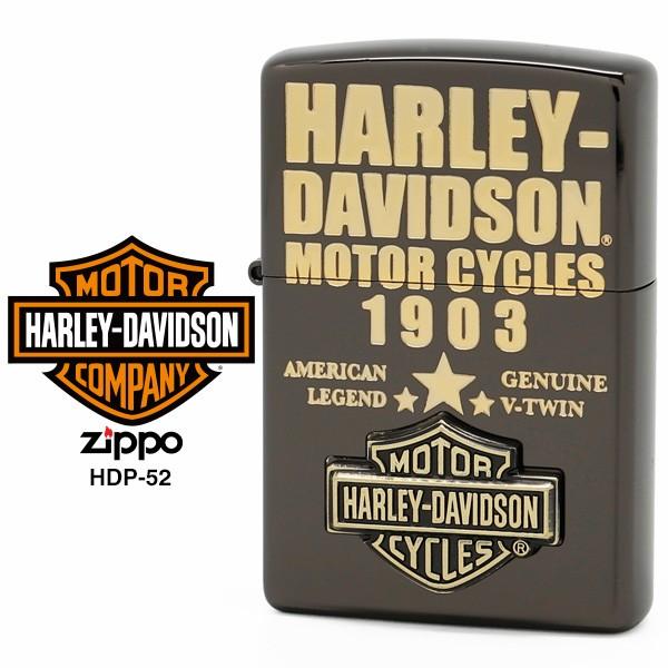 100％本物Zippo ハーレー ダビッドソン ジッポー ZIPPO Harley-Davidson HDP-52 ブラックイオン ゴールドメッキ ゴールドメタル ライター お取り寄せ