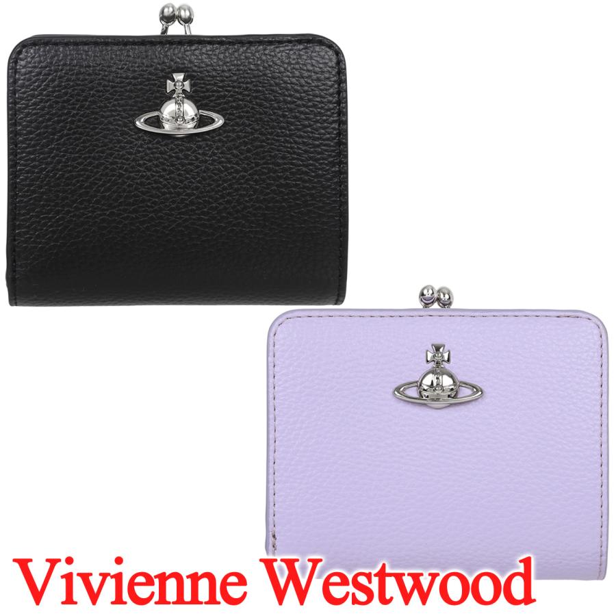 Vivienne Westwood 折り財布 がま口 Vivienne Westwood☆レザーがま口折り財布☆BLACK☆【数量限定