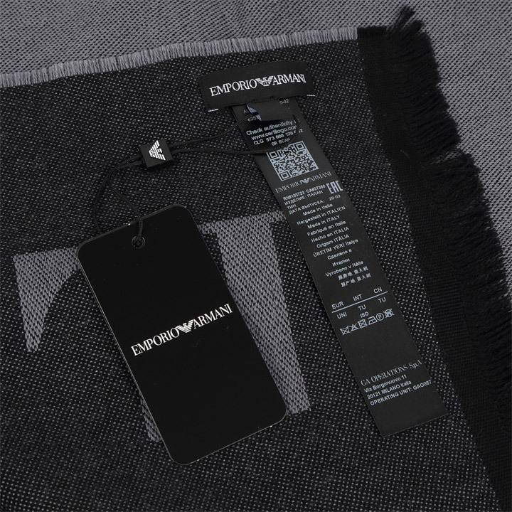 エンポリオアルマーニ マフラー EMPORIO ARMANI メンズ 男性用マフラー ライトグレー×ブラック 625243 0P317 00742 【誕生日 お祝い プレゼント 贈り物 ギフト】【dgpcp】 EMPORIO ARMANI エンポリオアルマーニ マフラー メンズ 男性用マフラー