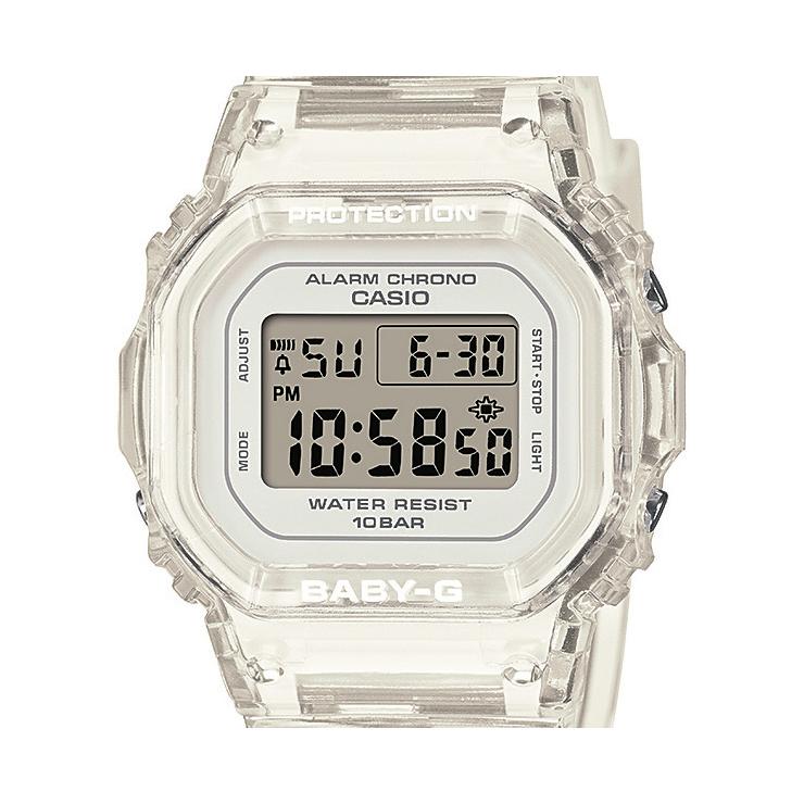 カシオ ベビーG ミニサイズ スケルトン BGD-565US-7JF CASIO BABY-G デジタル スクエア 白 クリア素材 腕時計｜iget｜02