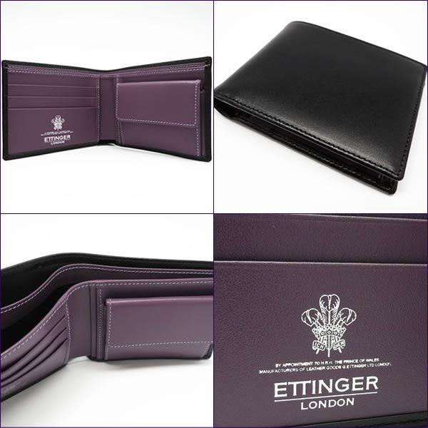 エッティンガー 財布 ETTINGER 二つ折り財布 メンズ ロイヤルコレクション パープル 141JR PURPLE｜iget｜02