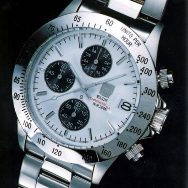 エルジン時計 ELGIN エルジン腕時計  FK1184S-W クロノグラフ カレンダー｜iget