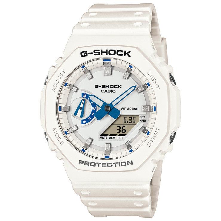 G-SHOCK Gショック GA-2100HDS-7AJF ホワイト＆ブルー 蓄光文字