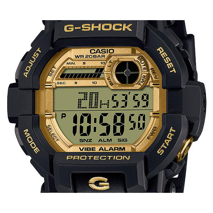 WEB限定モデル G-SHOCK GD-350GB-1JF ブラック＆ゴールド カシオ Gショック バイブレーションアラーム搭載モデル デジタル スクエア 黒 金色 メンズ 腕時計｜iget｜02