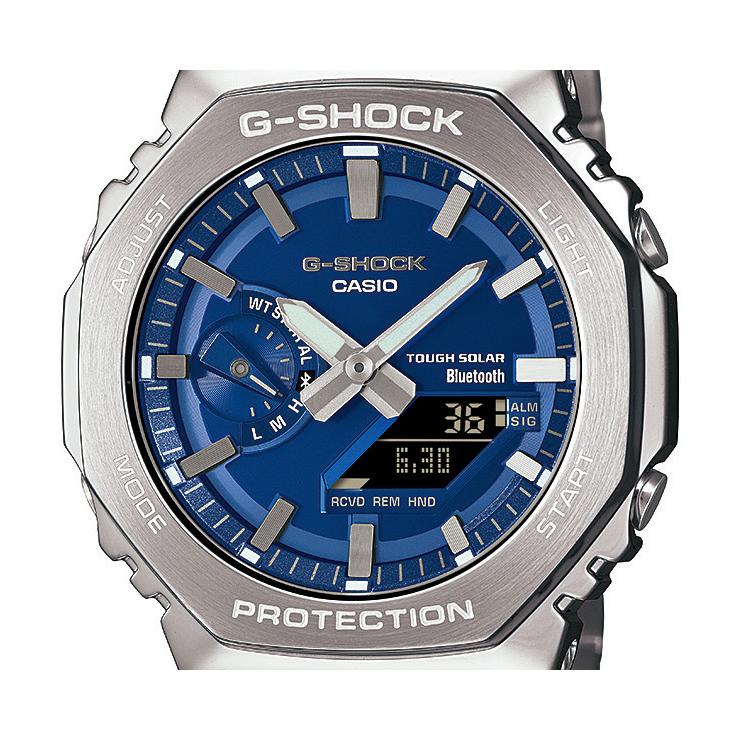 G-SHOCK フルメタル ソーラー スマートフォンリンク GM-B2100AD-2AJF カシオ Gショック デジタル＆アナログ コンビネーション 銀色 青の双璧 カシオーク 腕時計｜iget｜02