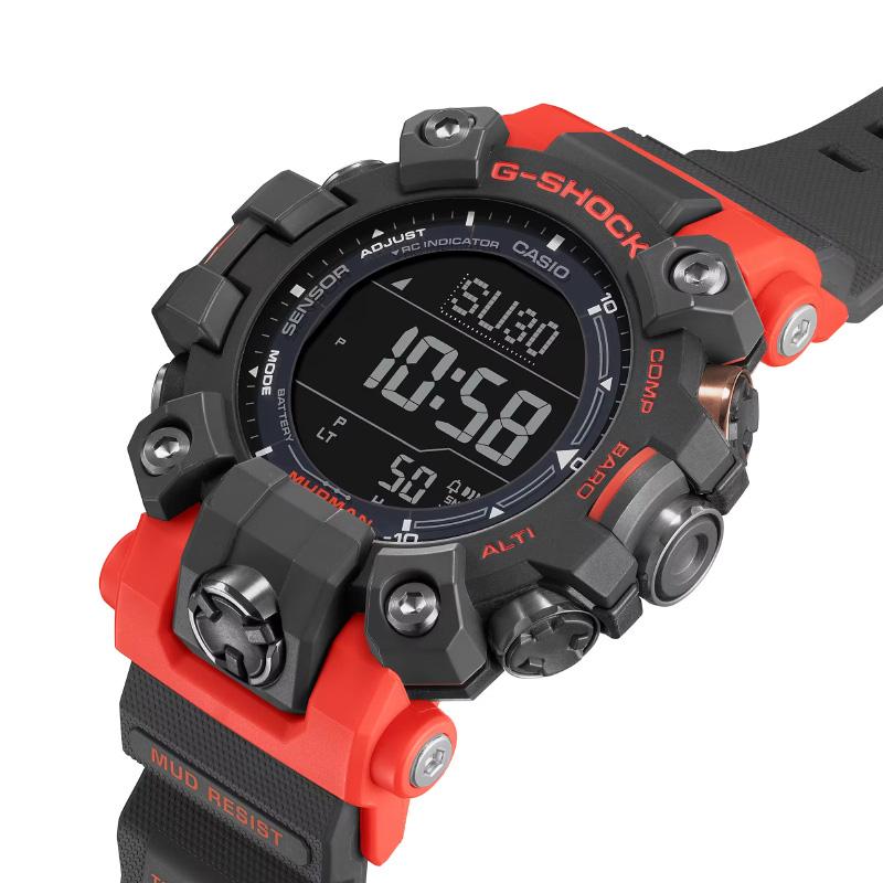 G-SHOCK マッドマン GW-9500-1A4JF 電波 ソーラー トリプルセンサー カシオ Gショック Master of G 陸G 防塵・防泥仕様 MUDMAN ブラック＆オレンジ 黒 腕時計｜iget｜02