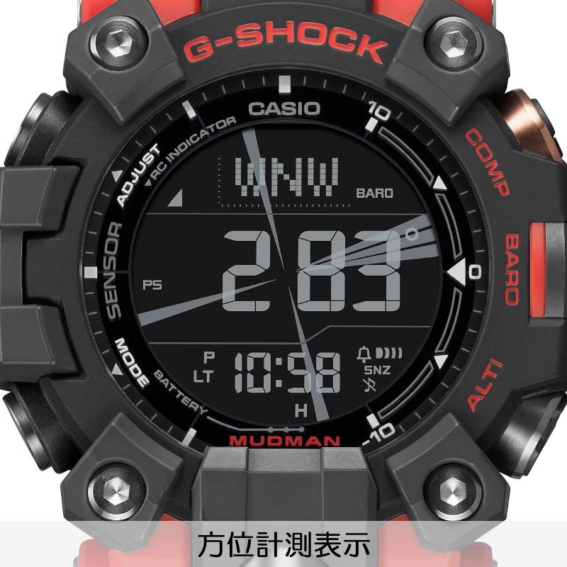 G-SHOCK マッドマン GW-9500-1A4JF 電波 ソーラー トリプルセンサー カシオ Gショック Master of G 陸G 防塵・防泥仕様 MUDMAN ブラック＆オレンジ 黒 腕時計｜iget｜08