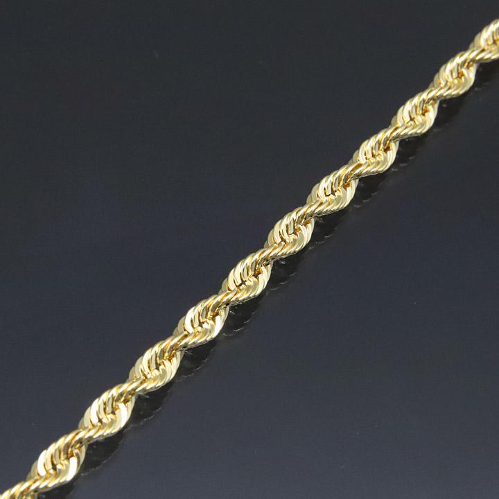 18金 ネックレス 中空ロープ K18ゴールド 約10g-50cm デザイン