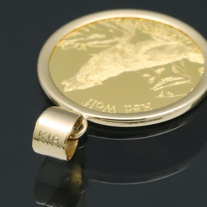 24金 コイン ペンダントヘッド ネックレストップ ウルフ 24金 コイン ペンダントヘッド ネックレストップ ウルフ