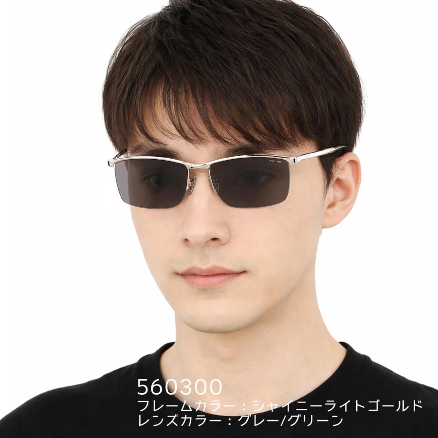 POLICE（ポリス） サングラス スクエア 軽量チタン 偏光レンズ 男性用