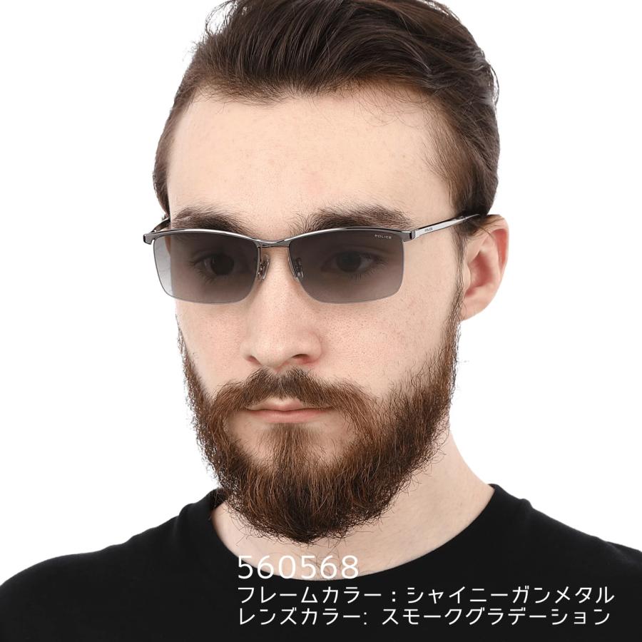 POLICE（ポリス） サングラス スクエア 軽量チタン 偏光レンズ 男性用