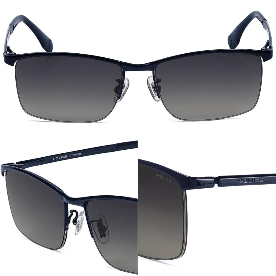 ☆【国内正規品・新品】POLICE　偏光 サングラス　SPLT67J-N28P POLICE（ポリス） サングラス スクエア 軽量チタン 偏光レンズ 男性用