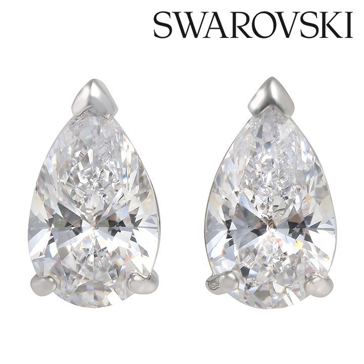 【ほぼ新品】スワロフスキー Swarovski Attract ドロップピアス Attract ドロップピアス, ラウンドカット, ピンク, ロジウム