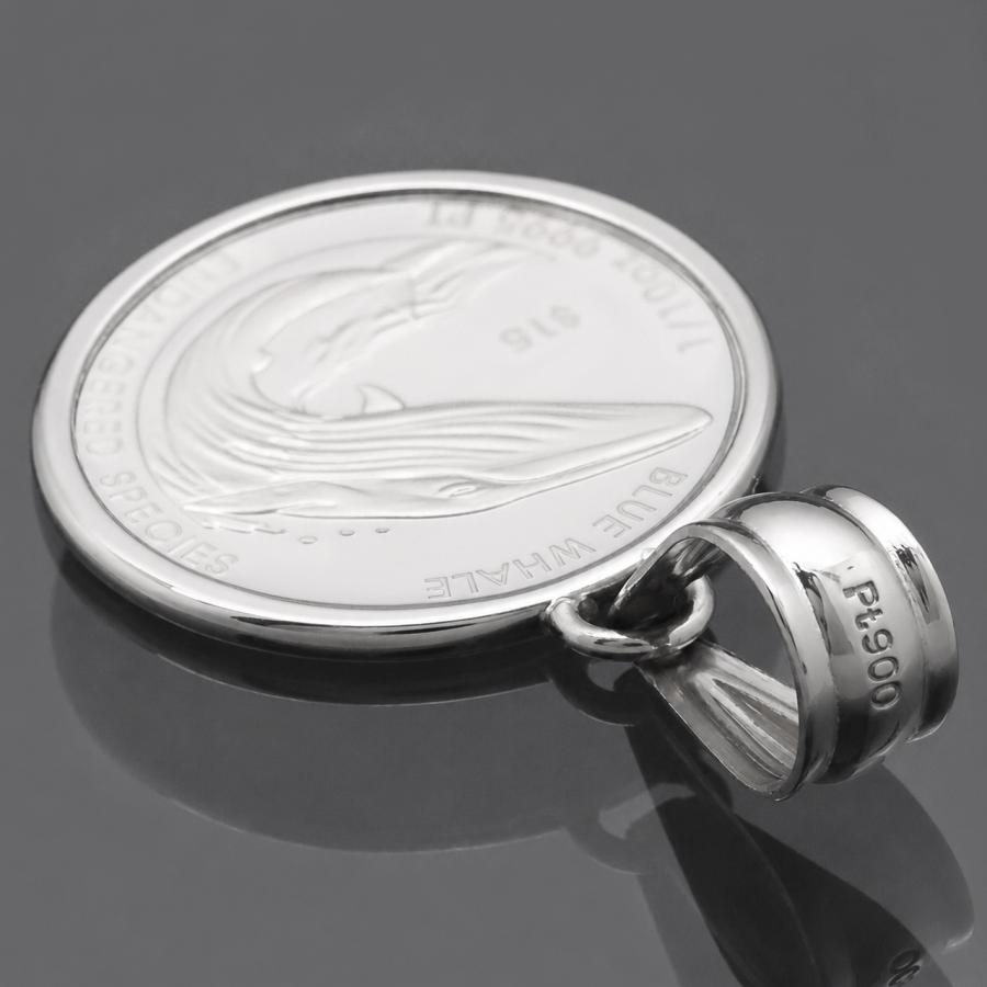 コイントップ 純プラチナ PT999 ペンダントヘッド 1/10oz 1/10オンス シロナガスクジラ (幸運 金運 商売繁盛) ネックレストップ PERTH MINT社製の画像