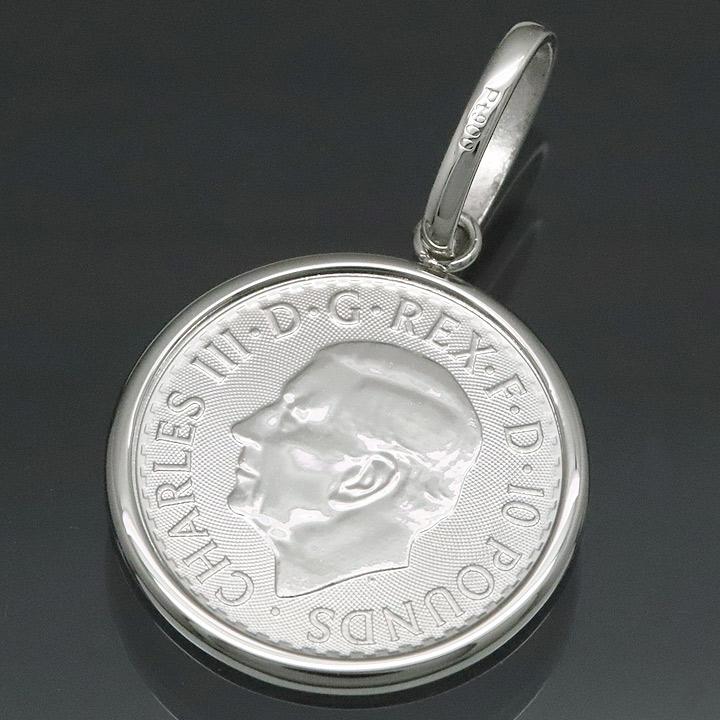 コイントップ PT999 ペンダントヘッド 1/10oz ブリタニア コイントップ PT999 ペンダントヘッド 1/10oz ブリタニア