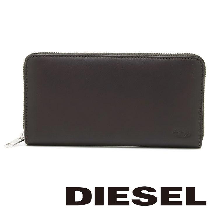 ディーゼル 長財布 DIESEL 財布 メンズ ブラウン イエロー レザー 牛革